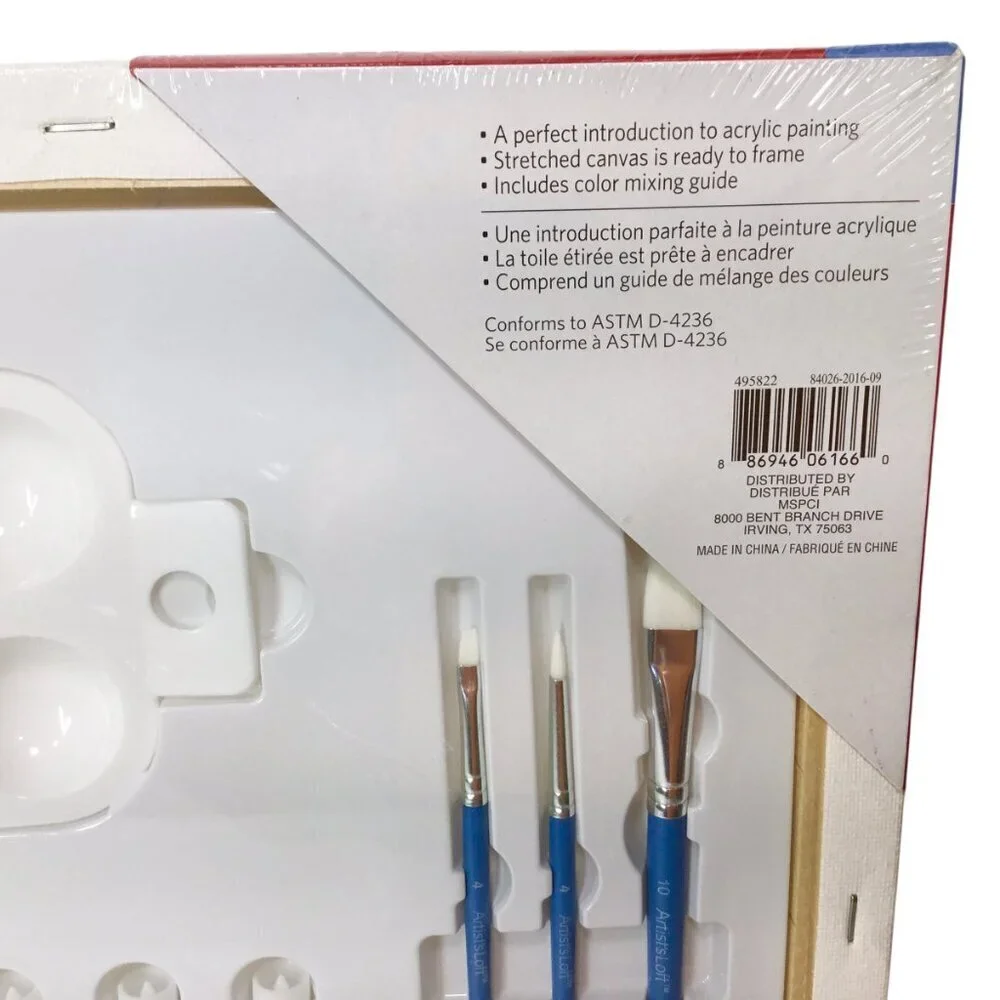 Paint by Number Kit NEW Artist's Loft PBN Owl Owls Canvas Acrylic Tubes Brushes